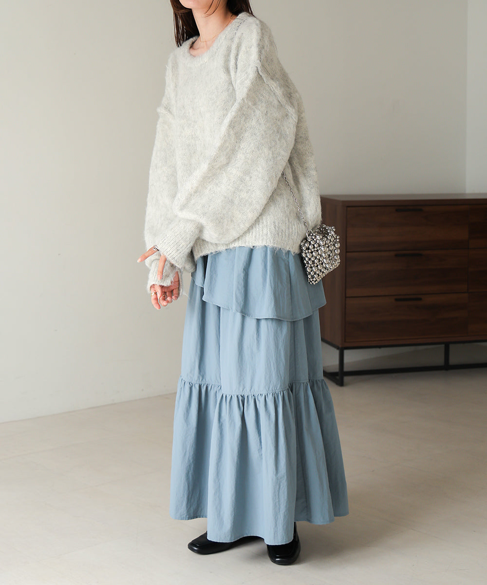 VOLUME SLEEVE MOHAYALIKE KNIT