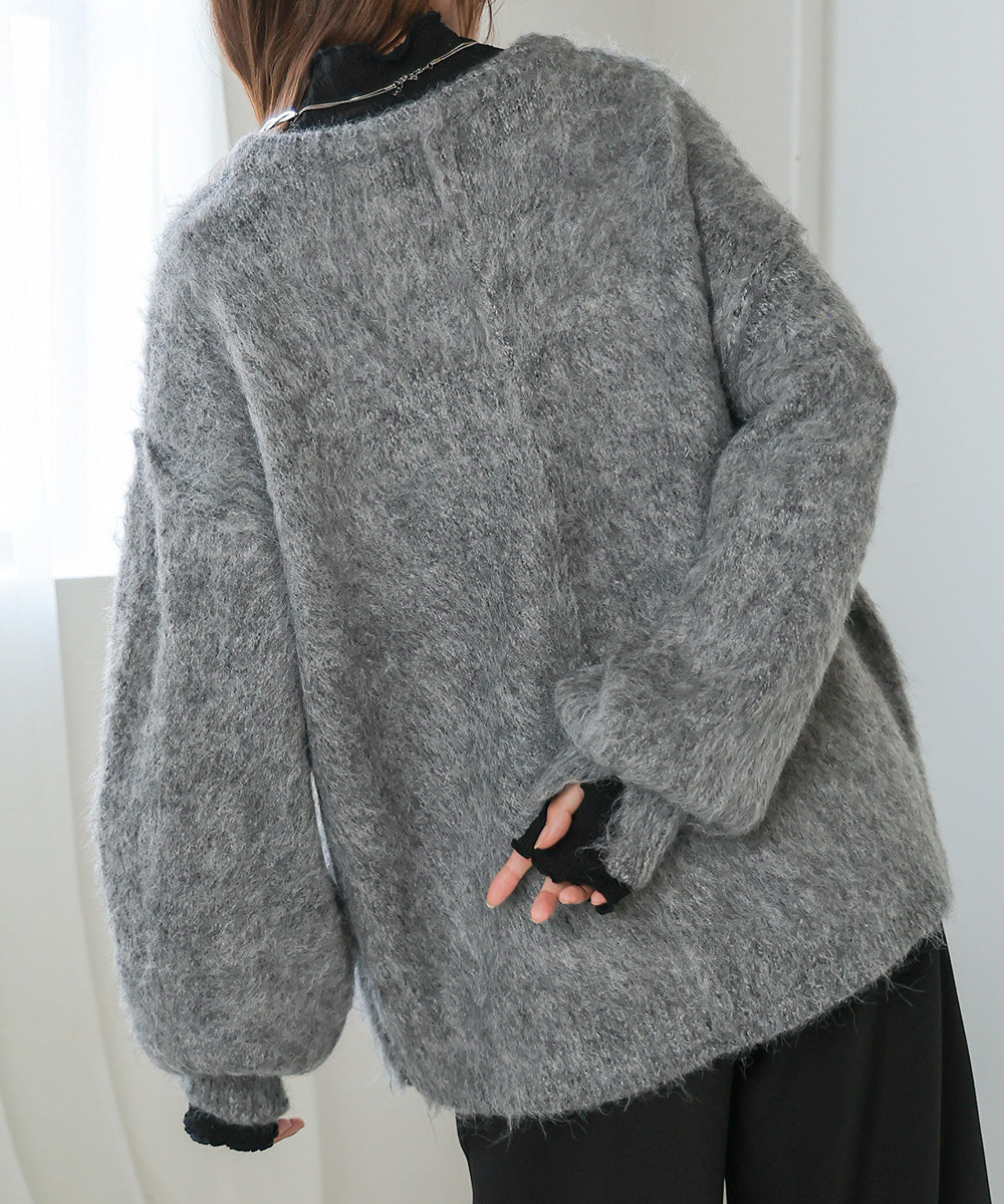 VOLUME SLEEVE MOHAYALIKE KNIT