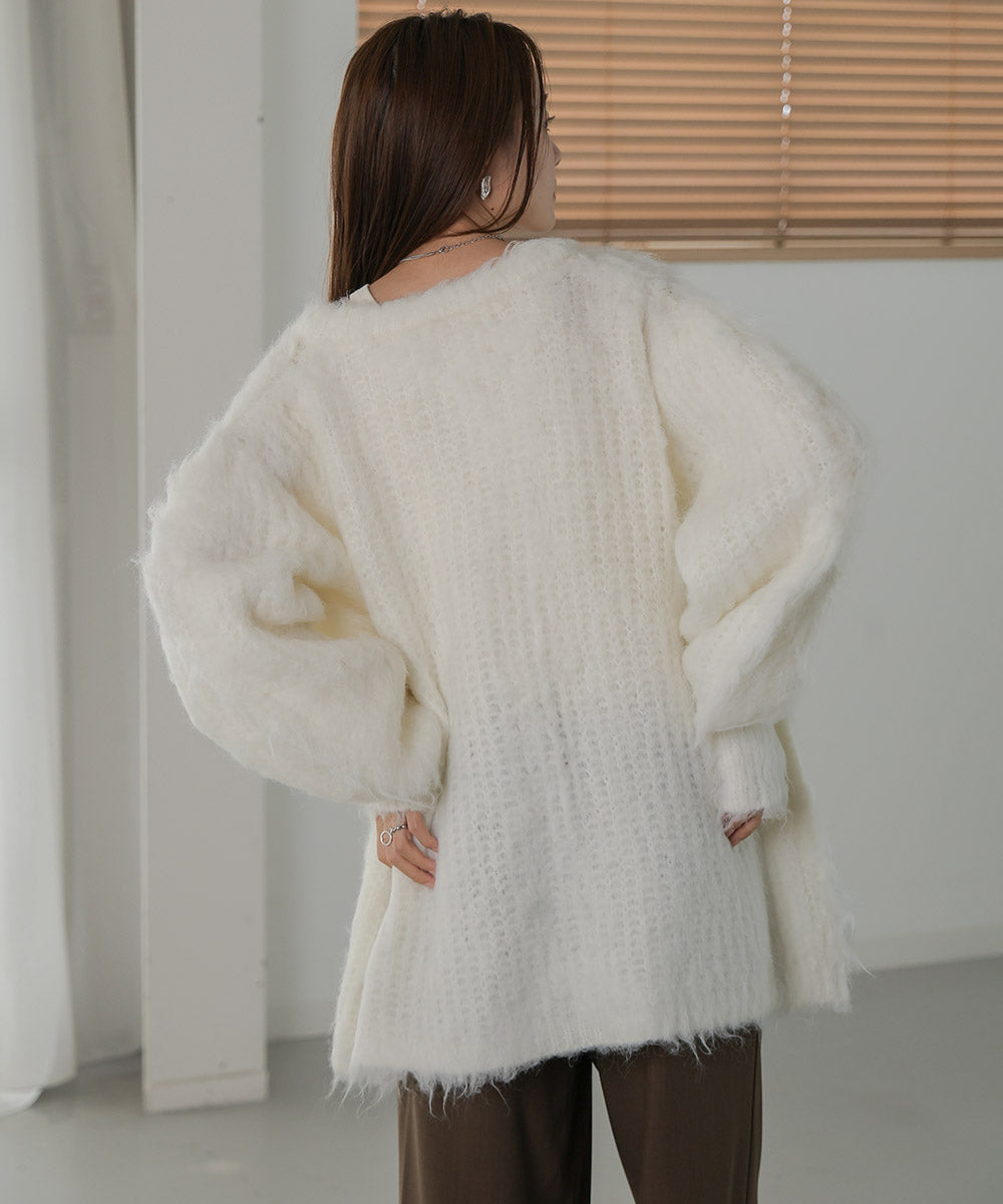 MOHAYALIKE SHAGGY KNIT CARDIGAN