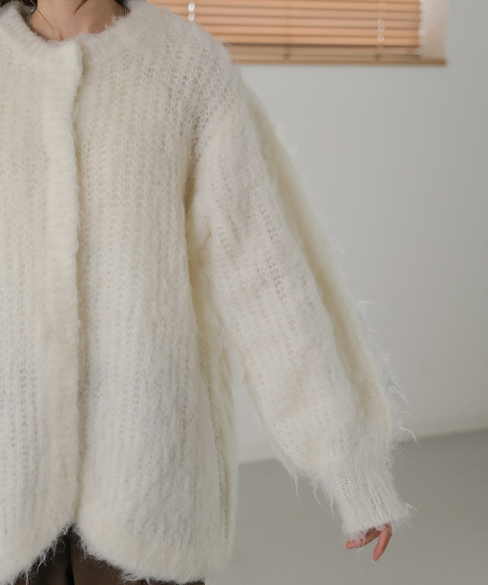 MOHAYALIKE SHAGGY KNIT CARDIGAN