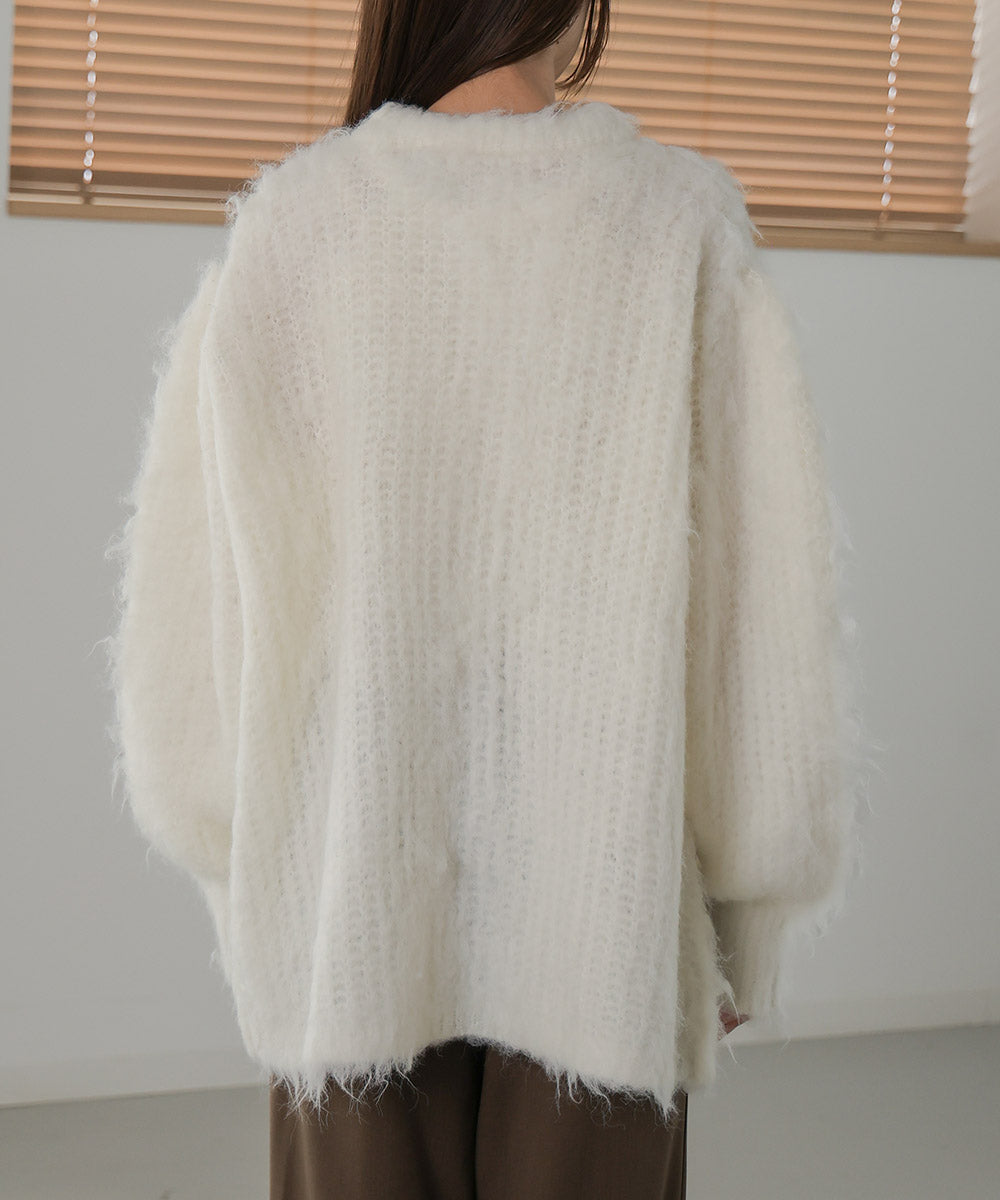 MOHAYALIKE SHAGGY KNIT CARDIGAN