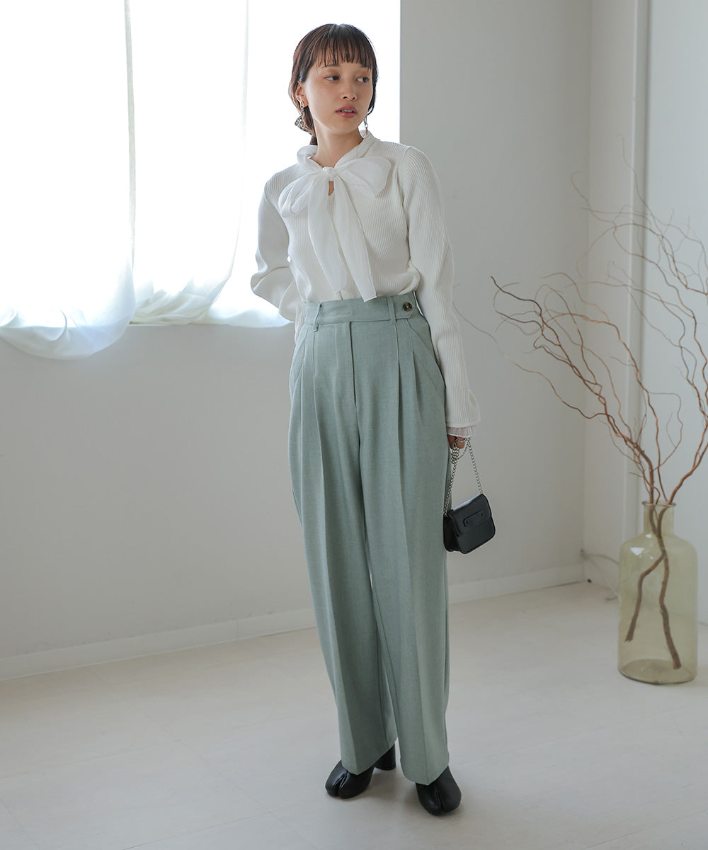 BOW TIE RIBBED KNIT