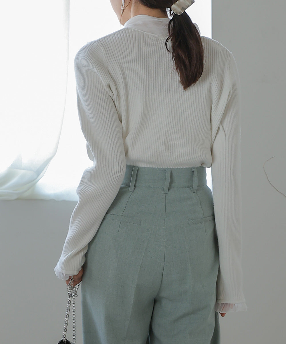 BOW TIE RIBBED KNIT