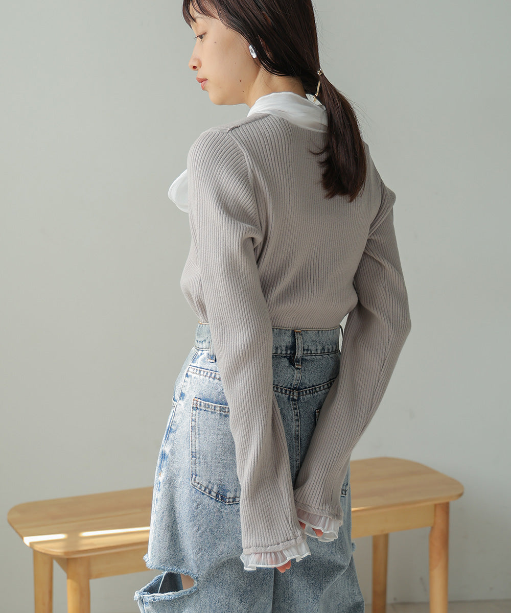 BOW TIE RIBBED KNIT