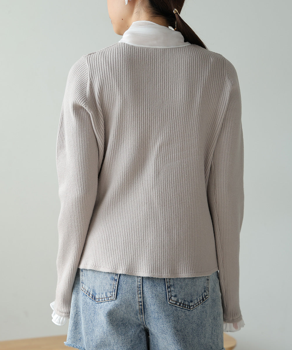 BOW TIE RIBBED KNIT