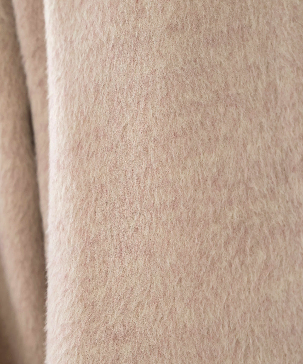 SHAGGY PEARL BUTTON OVER SILHOUETTE COAT