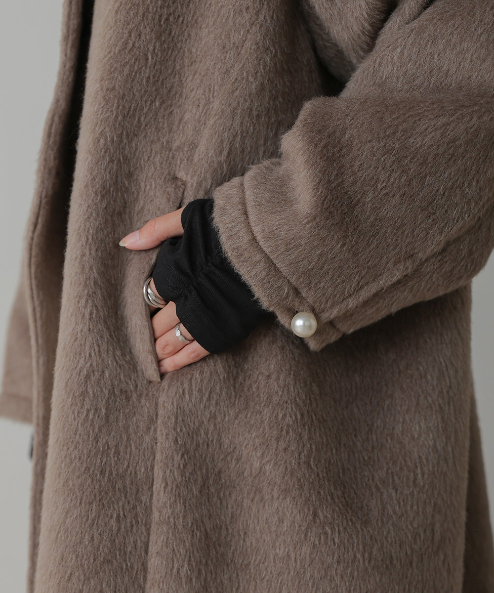 SHAGGY PEARL BUTTON OVER SILHOUETTE COAT