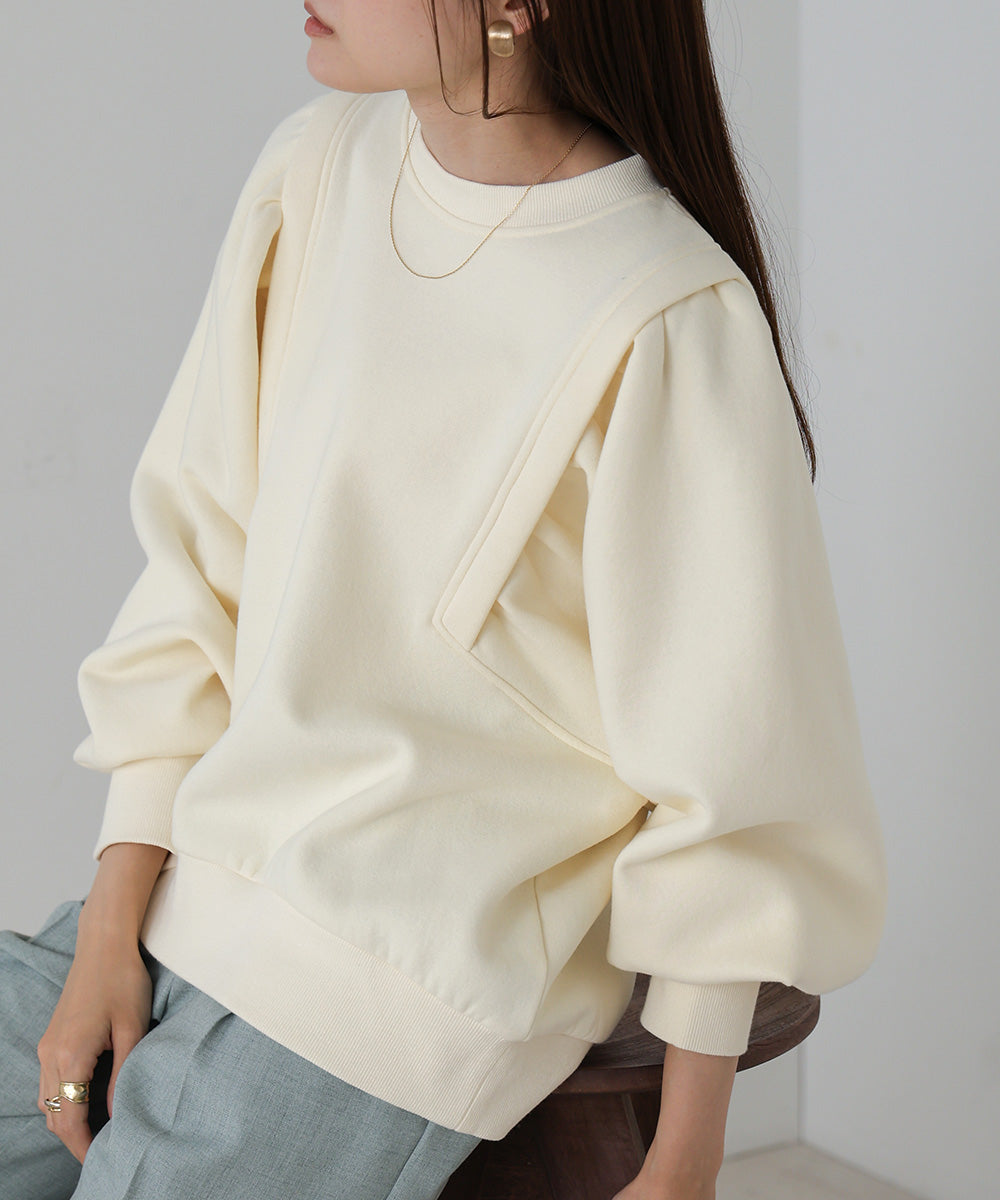 SLEEVE JERSEY WITH BRUSHED SWEAT