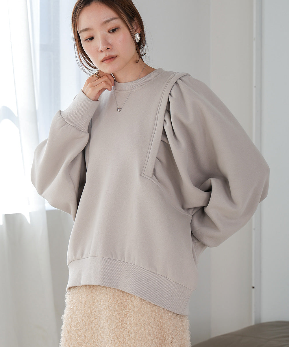 SLEEVE JERSEY WITH BRUSHED SWEAT