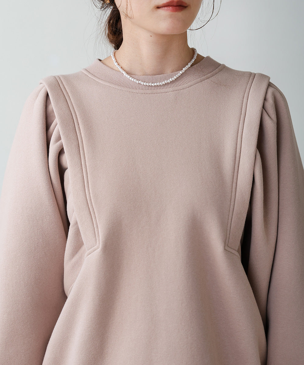 SLEEVE JERSEY WITH BRUSHED SWEAT