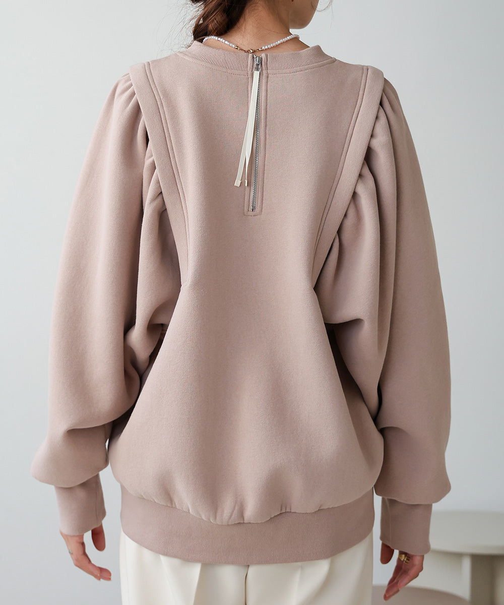 SLEEVE JERSEY WITH BRUSHED SWEAT