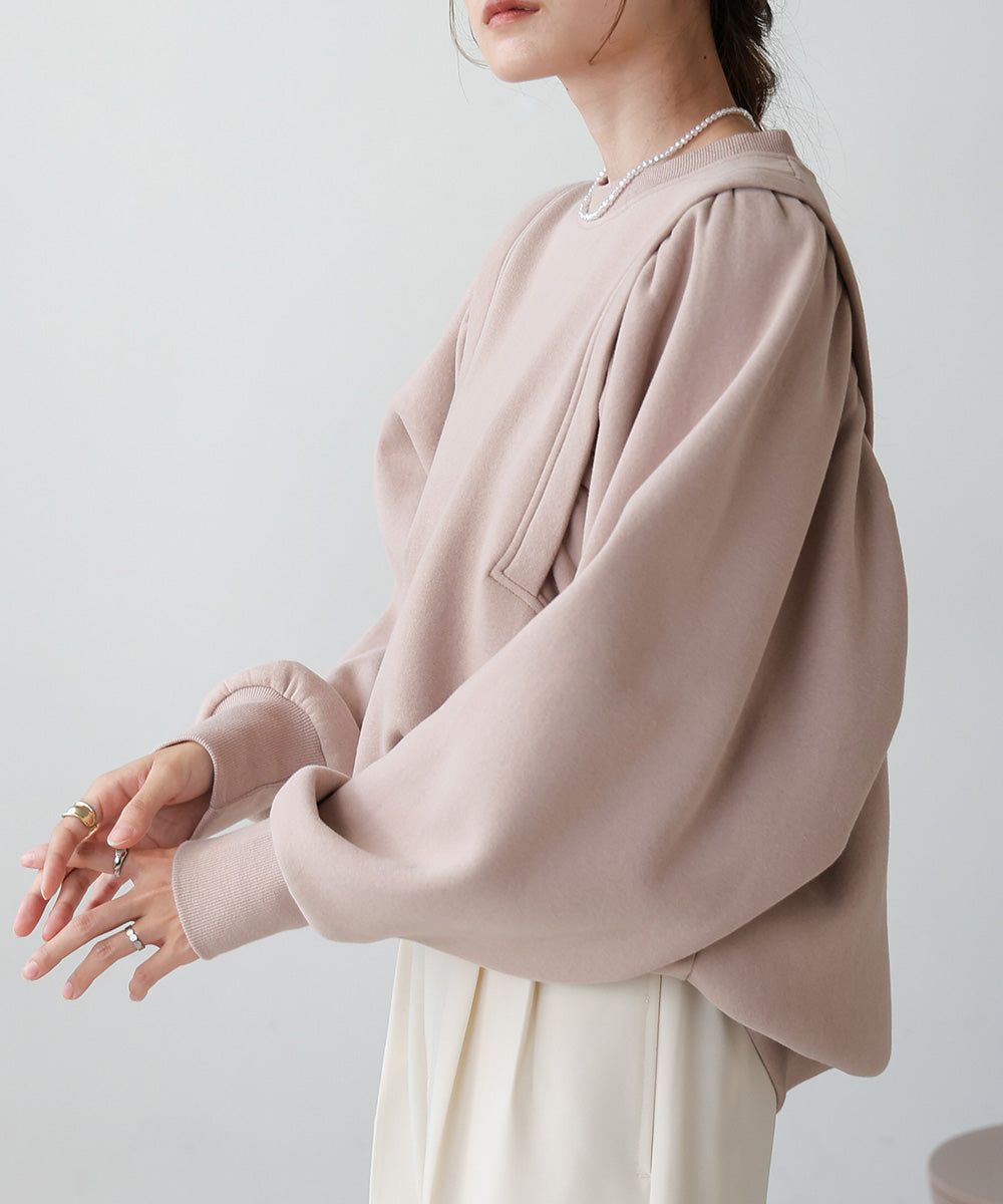 SLEEVE JERSEY WITH BRUSHED SWEAT