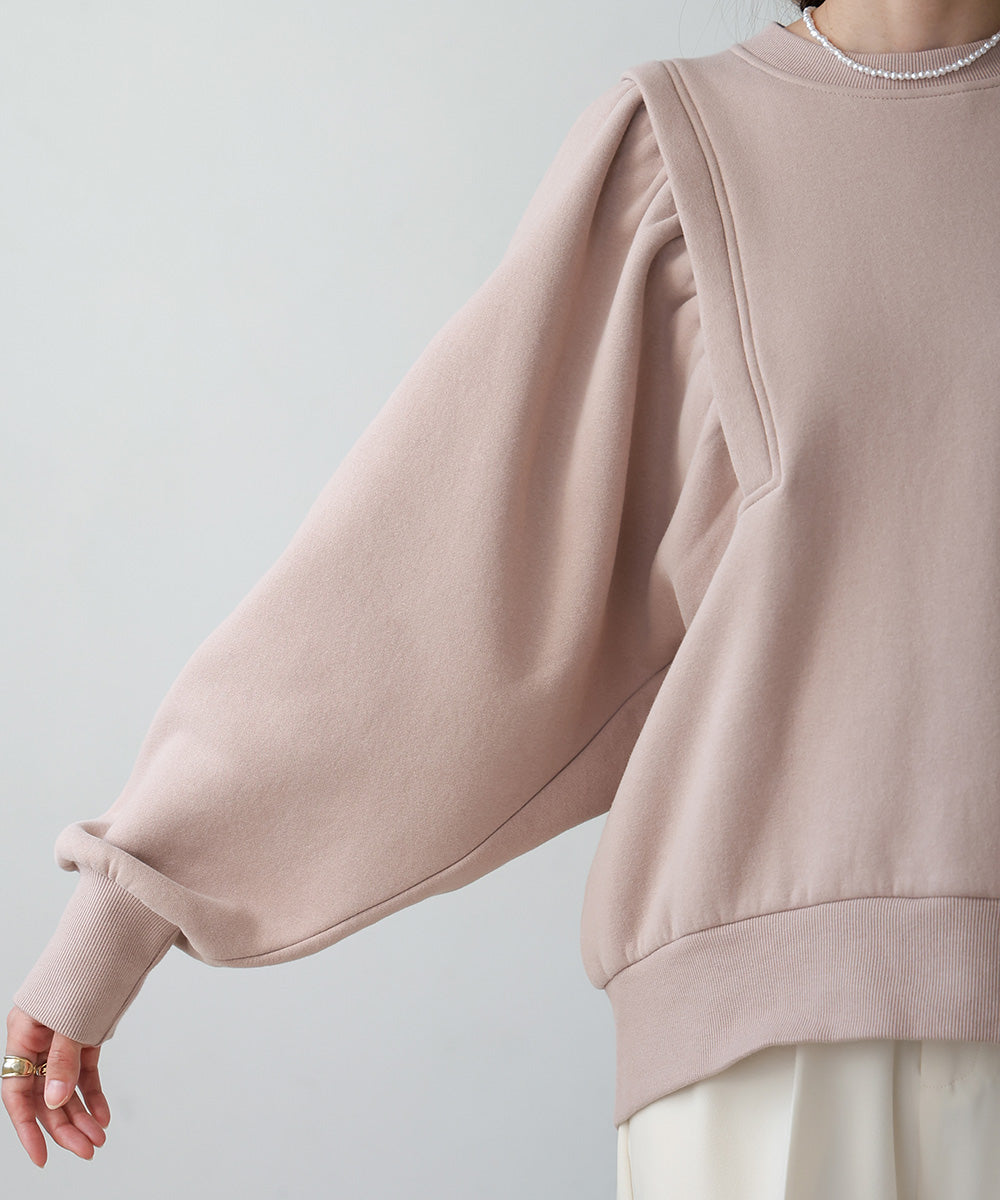 SLEEVE JERSEY WITH BRUSHED SWEAT