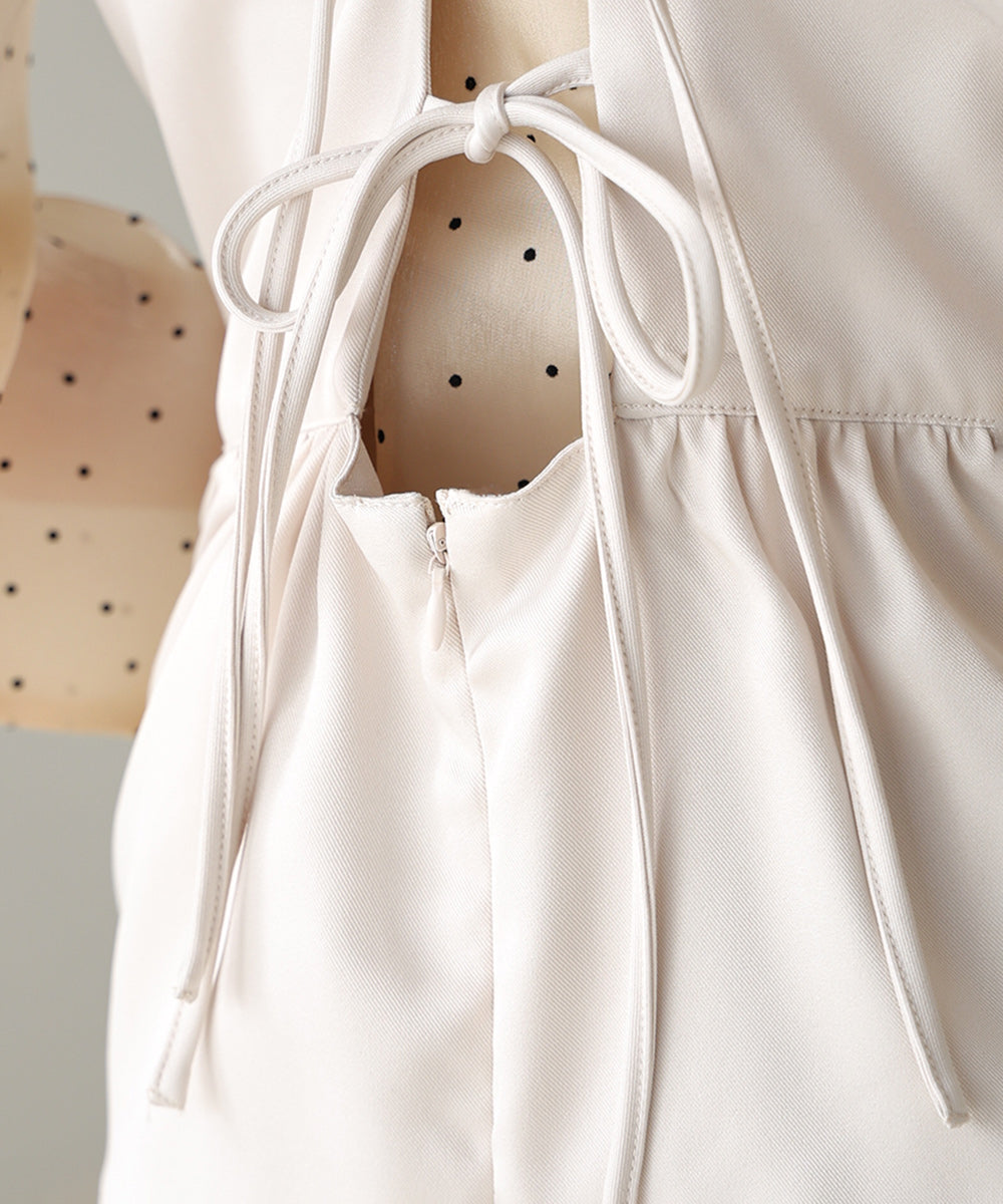 【低身長向けサイズあり】ペプラムIラインキャミワンピース