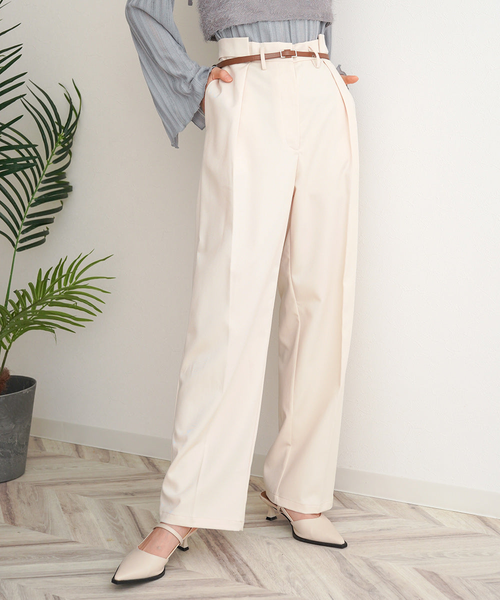 SLACKS WITH SIDE TUCK BELT