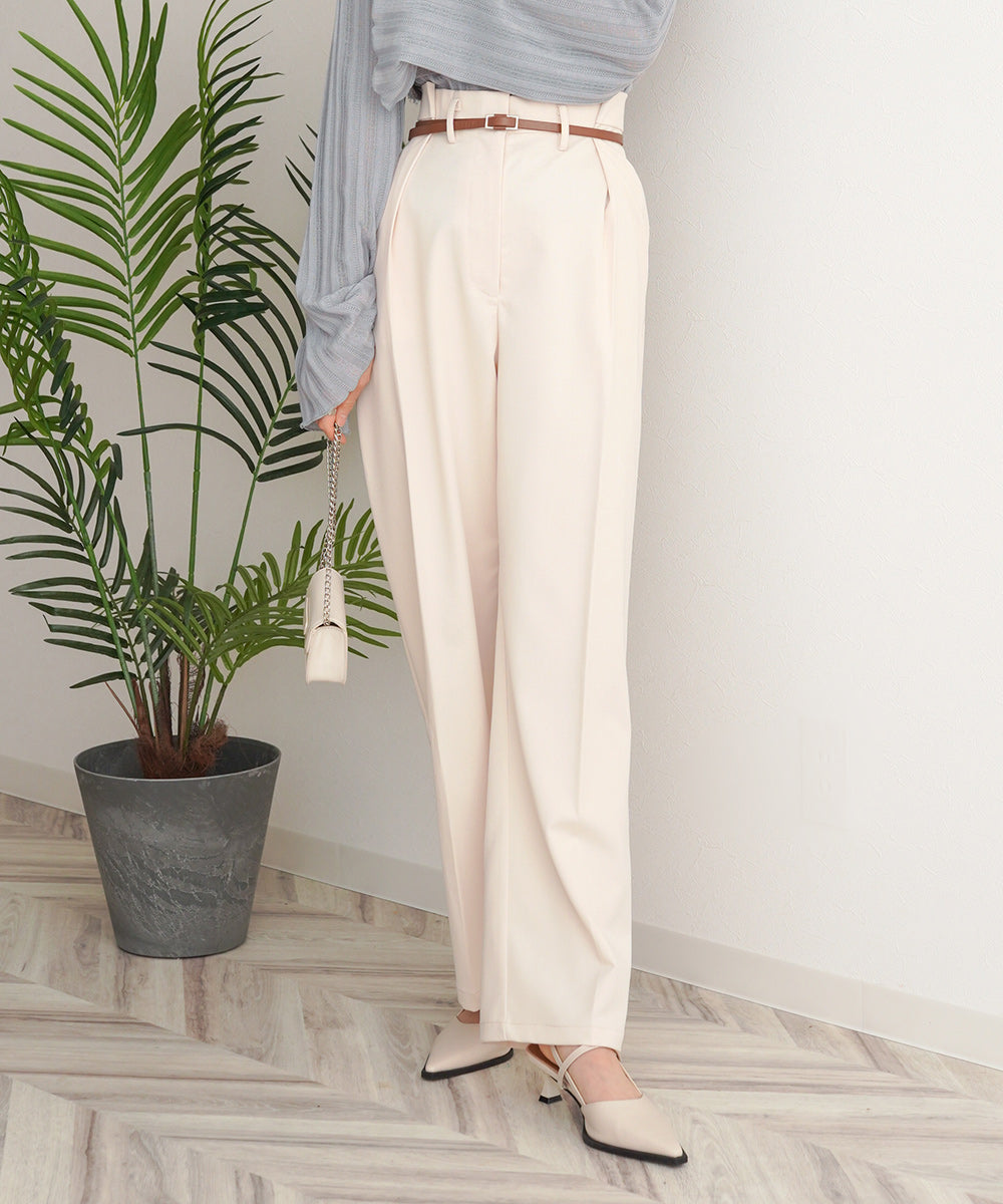 SLACKS WITH SIDE TUCK BELT