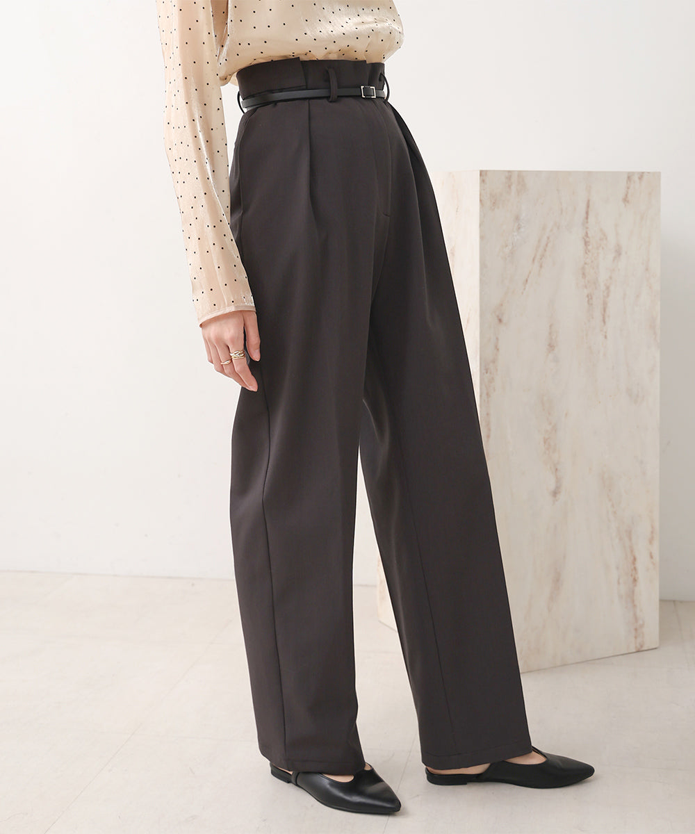 SLACKS WITH SIDE TUCK BELT