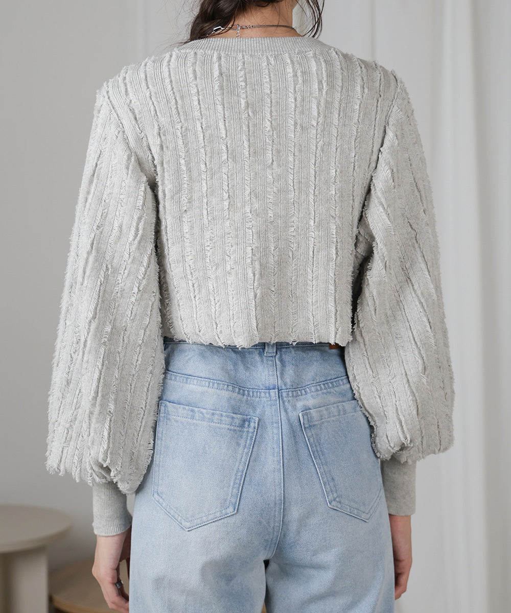 FRINGE DOUBLE ZIP CARDIGAN TOPS