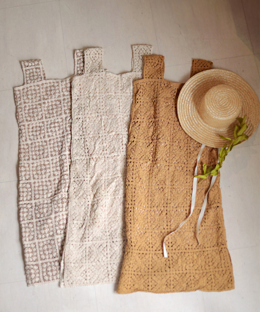 【XS~M 低身長向けサイズあり】クロシェロングワンピース