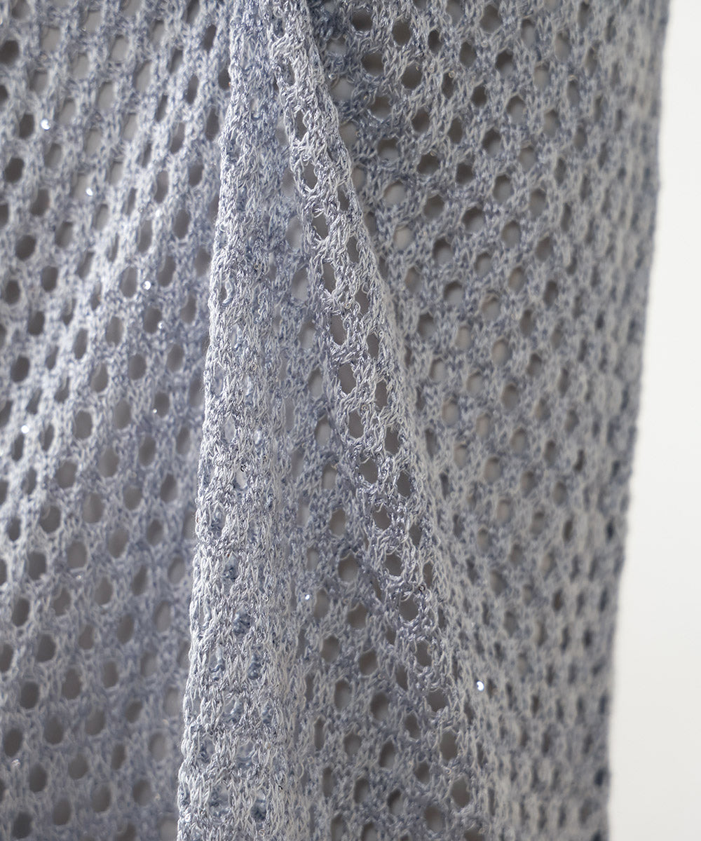 スパンコールメッシュフリンジスカート