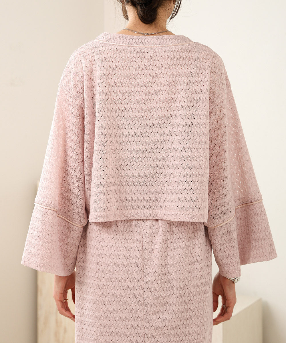 EMBROIDERY LACE CAFTAN BLOUSE