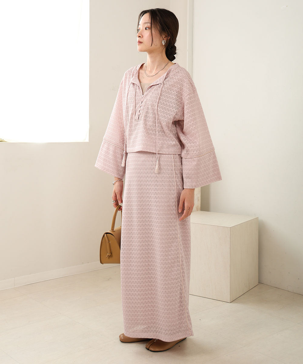 EMBROIDERY LACE I-LINE SKIRT