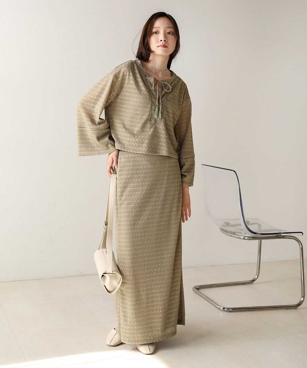 EMBROIDERY LACE I-LINE SKIRT