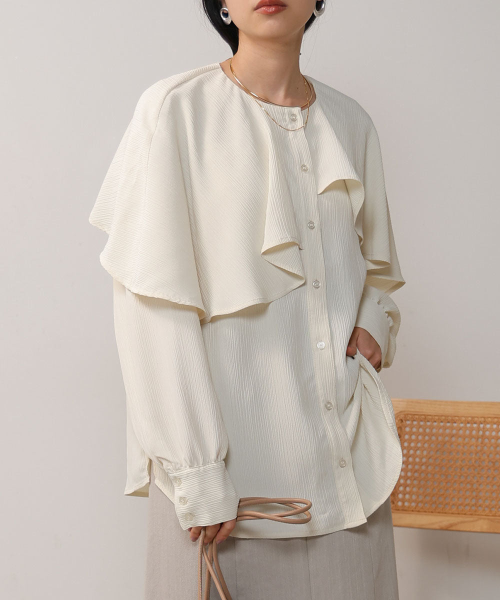 MODIFIED RUFFLE SLEEVE BLOUSE