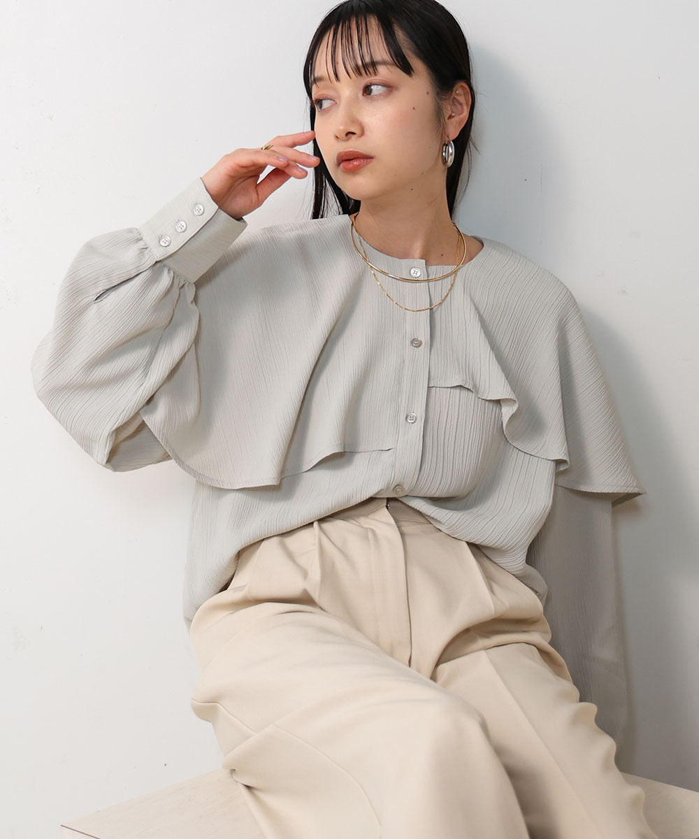 MODIFIED RUFFLE SLEEVE BLOUSE