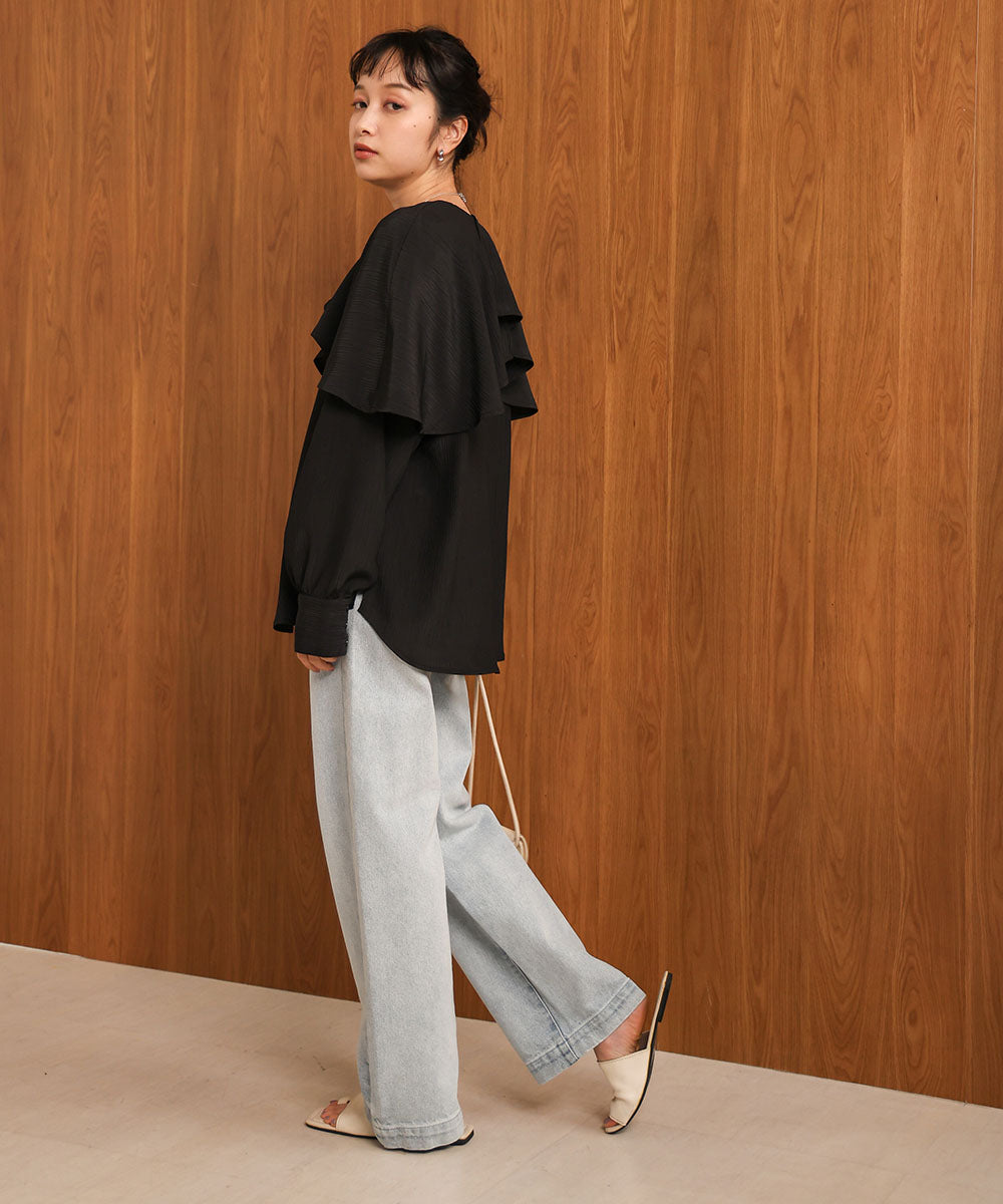 MODIFIED RUFFLE SLEEVE BLOUSE