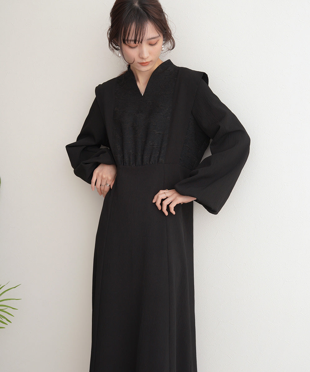 KEY NECK JACQUARD ONEPIECE
