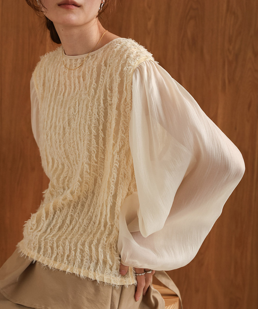 SHEER SHAGGY BLOUSE