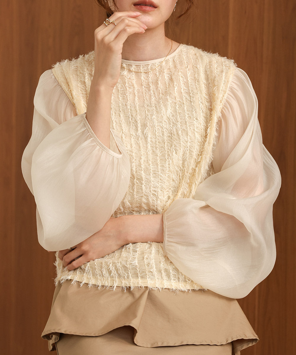 SHEER SHAGGY BLOUSE