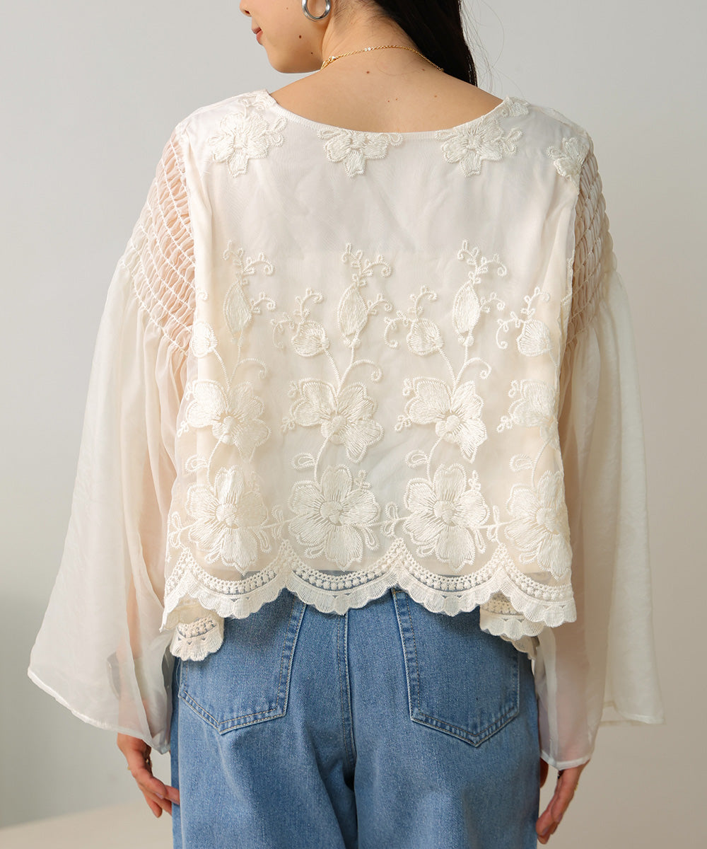 LACE SCALLOPED BLOUSE