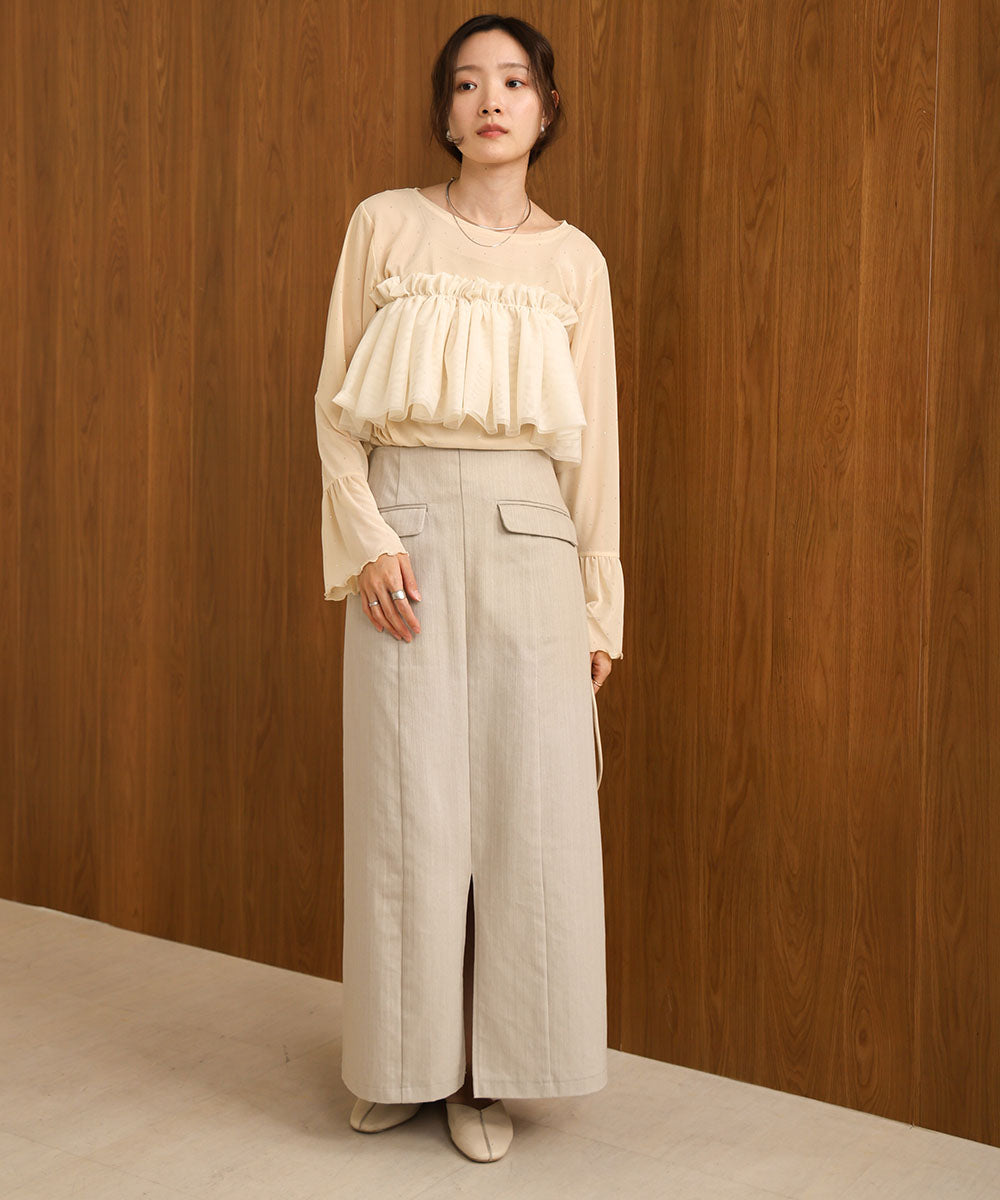 RHINESTONE SHEER TOP