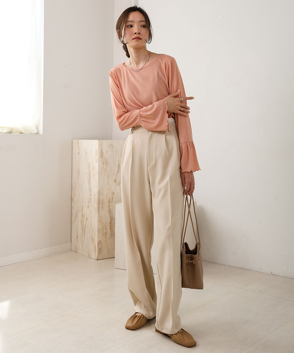 RHINESTONE SHEER TOP