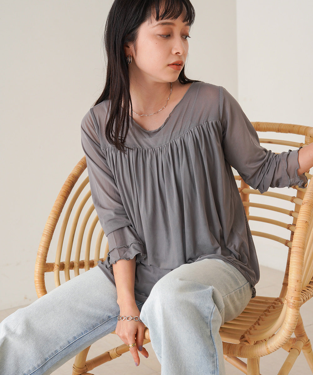 GATHERED LAYERED MELLOW CUT AND SEW