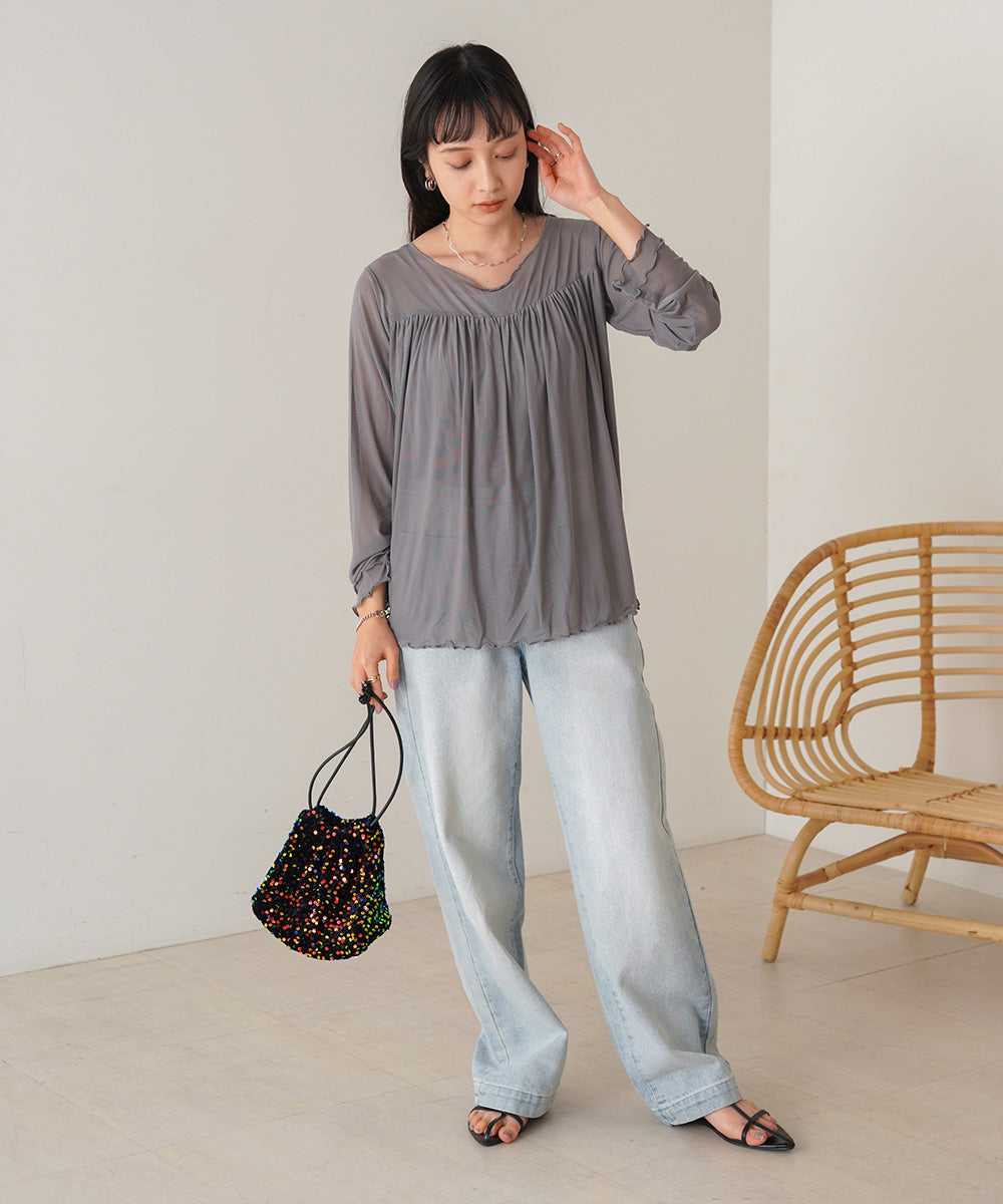 GATHERED LAYERED MELLOW CUT AND SEW