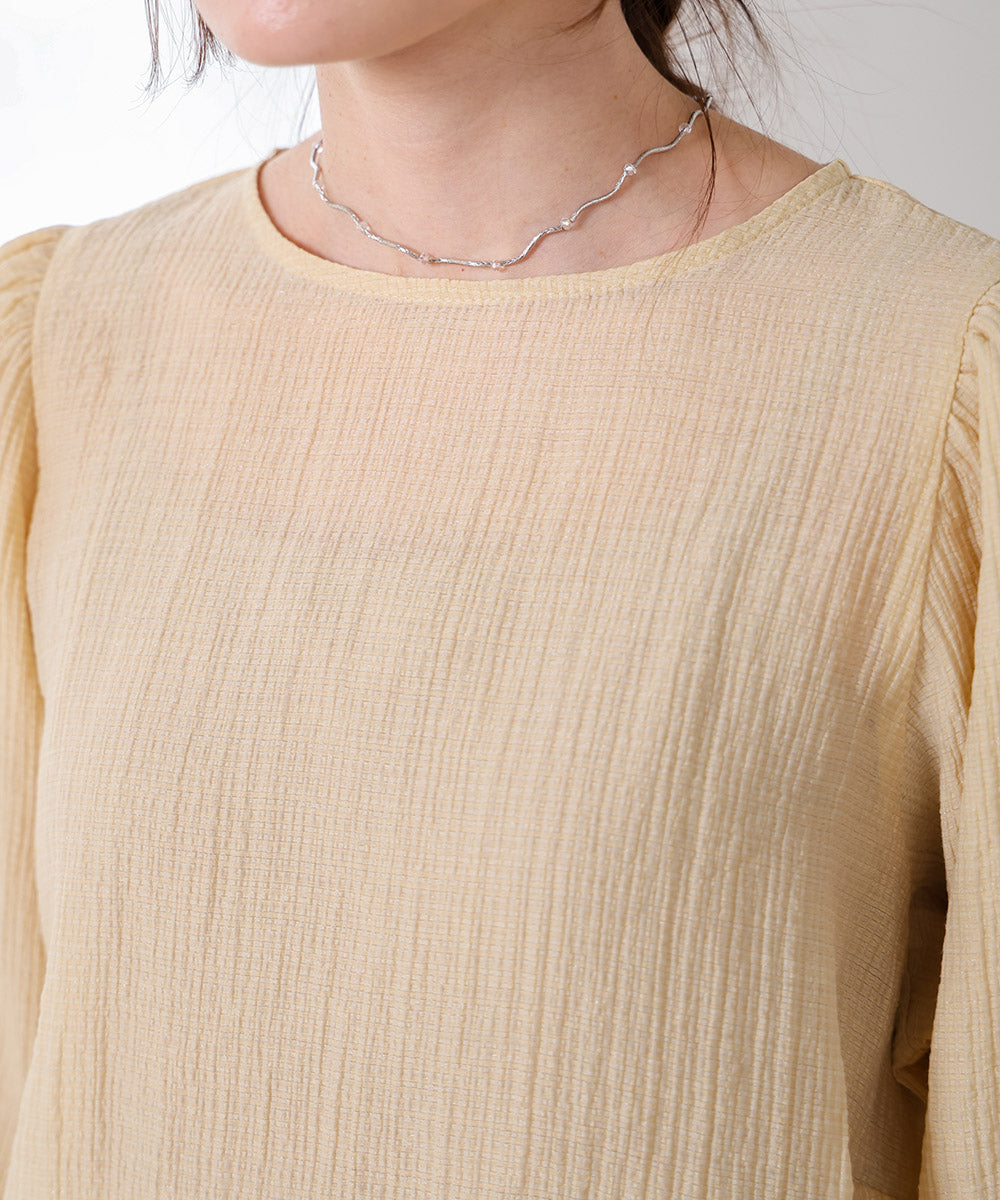 BLOUSE WITH VOLUME SHEER SLEEVES