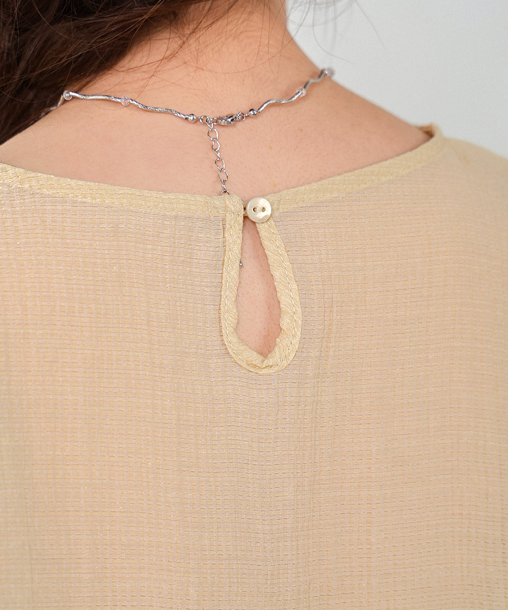 BLOUSE WITH VOLUME SHEER SLEEVES