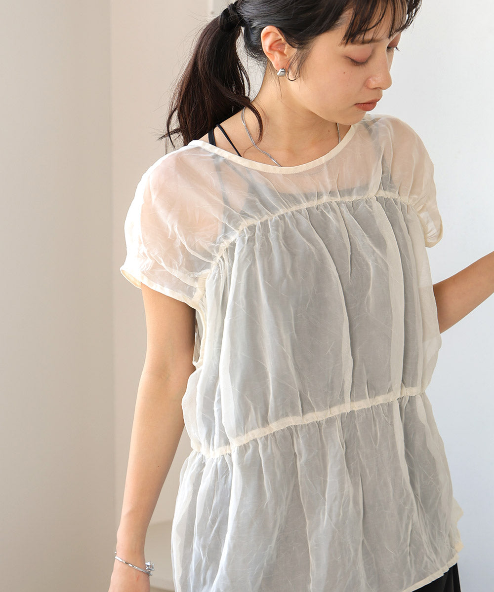 2way gathered blouse