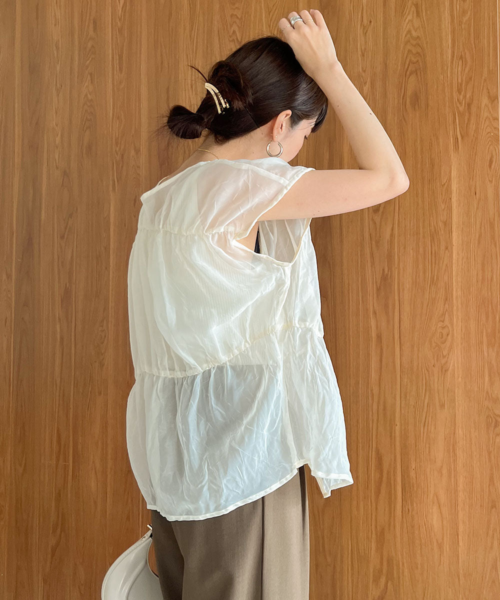 2way gathered blouse