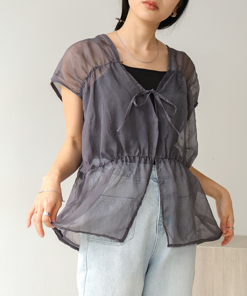 2way gathered blouse