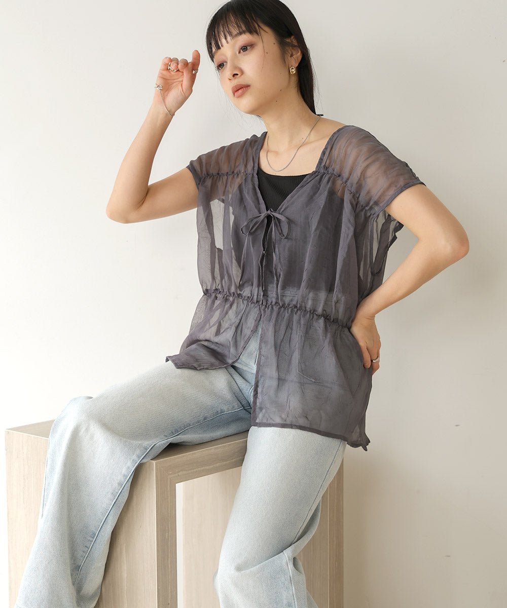 2way gathered blouse