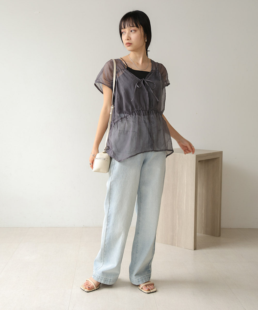 2way gathered blouse