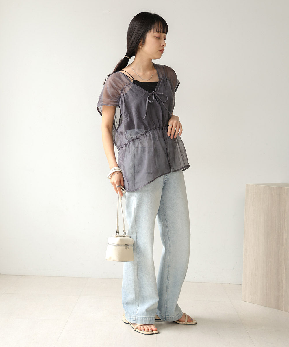 2way gathered blouse