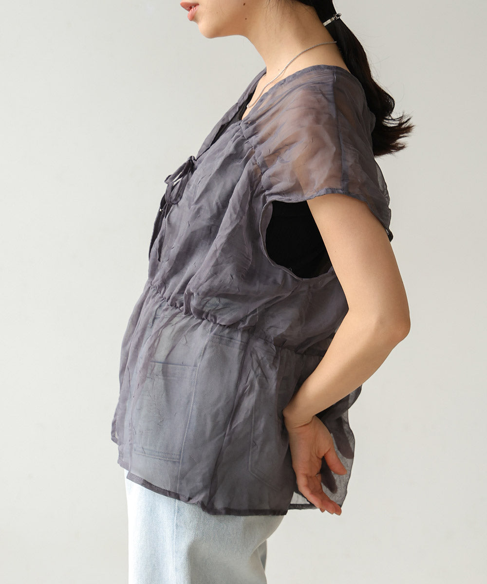 2way gathered blouse