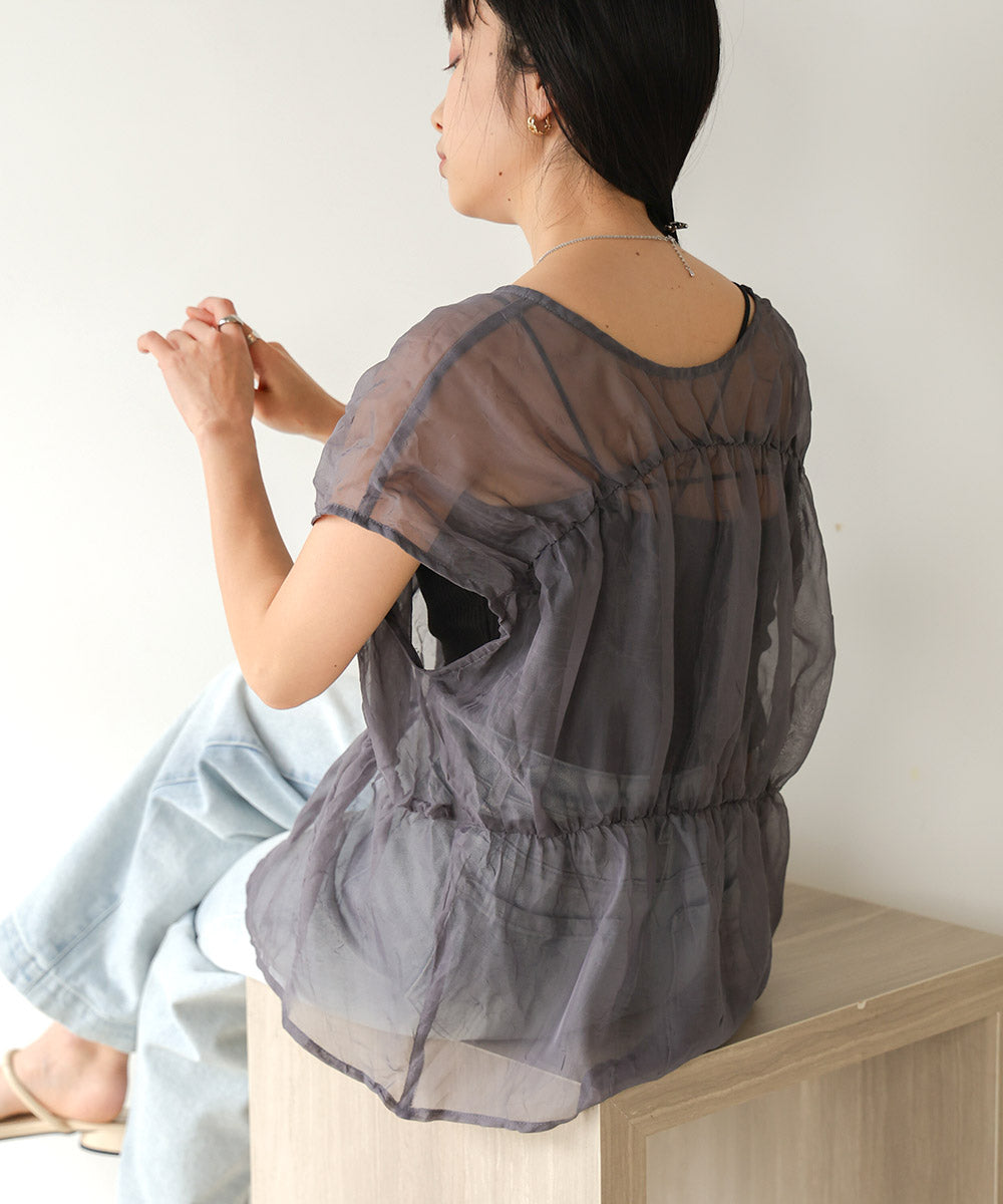 2way gathered blouse