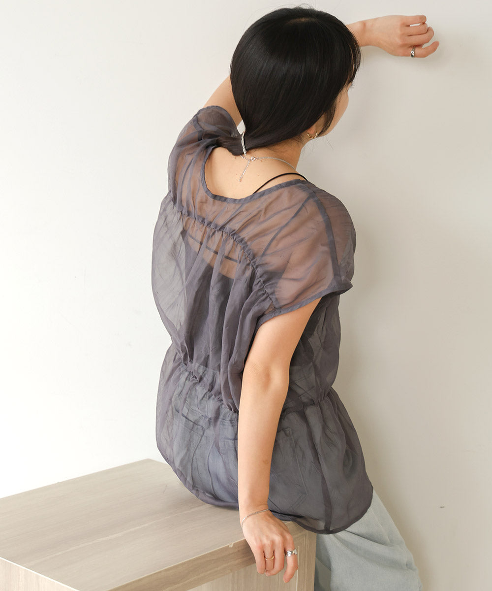 2way gathered blouse