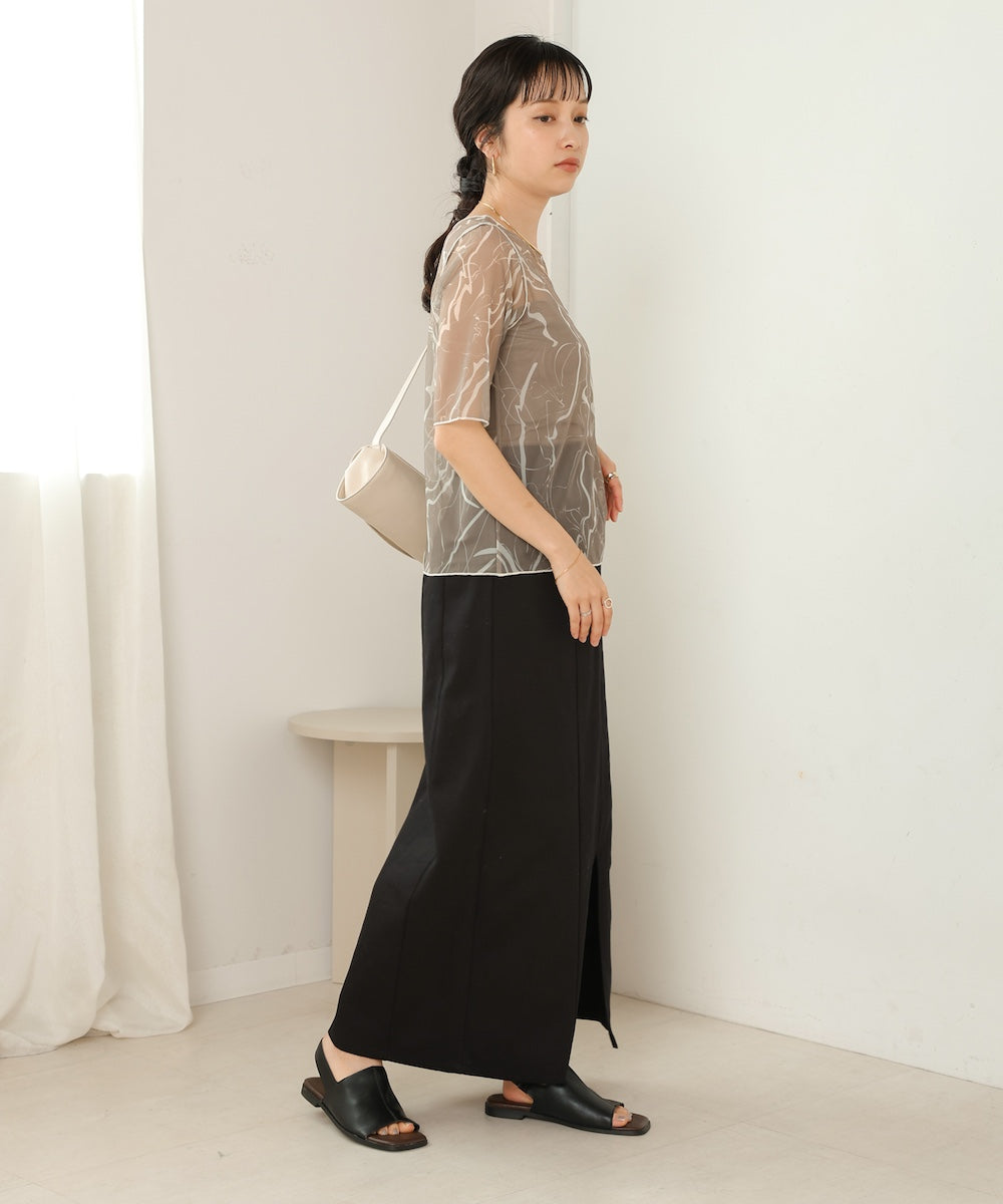 marble sheer mesh tops